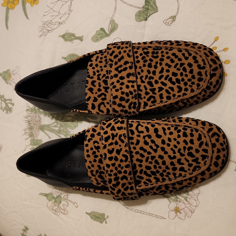 1.state leopard d'orsay flats loafers